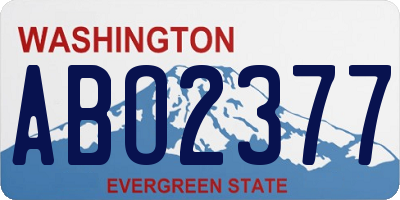 WA license plate ABO2377