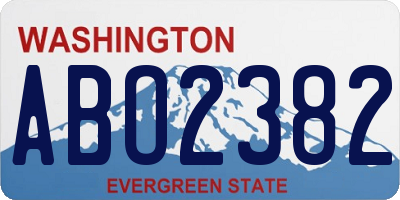 WA license plate ABO2382