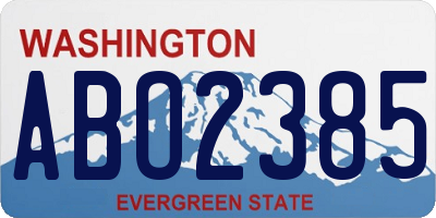 WA license plate ABO2385