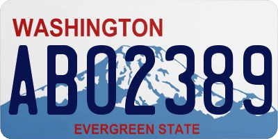 WA license plate ABO2389