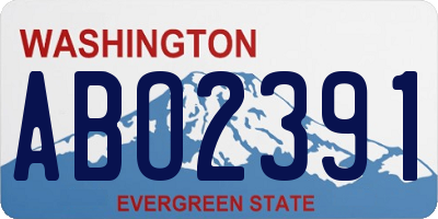 WA license plate ABO2391