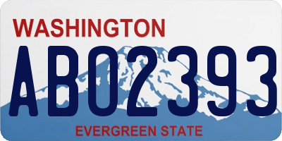 WA license plate ABO2393