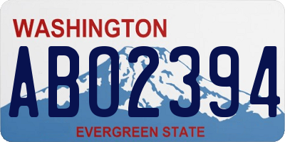 WA license plate ABO2394