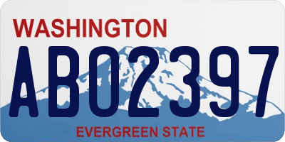 WA license plate ABO2397