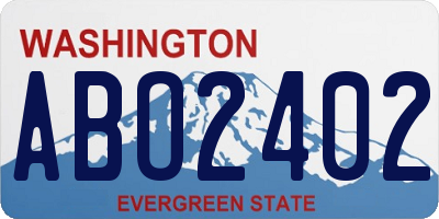 WA license plate ABO2402