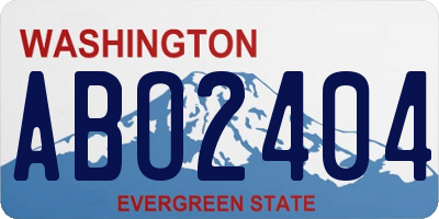 WA license plate ABO2404