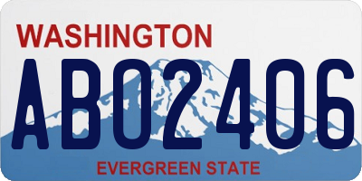 WA license plate ABO2406