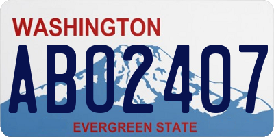 WA license plate ABO2407