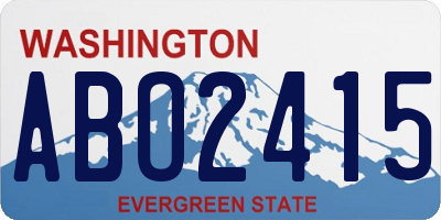 WA license plate ABO2415