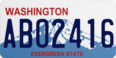 WA license plate ABO2416