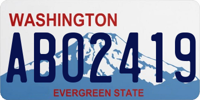 WA license plate ABO2419