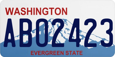 WA license plate ABO2423