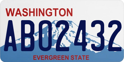 WA license plate ABO2432