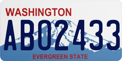 WA license plate ABO2433