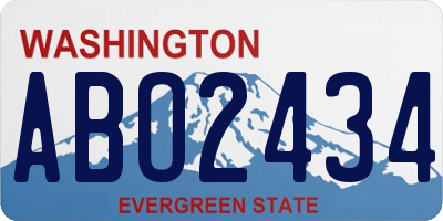 WA license plate ABO2434