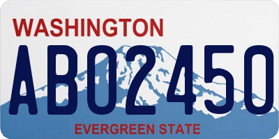 WA license plate ABO2450