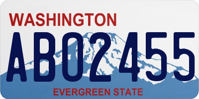 WA license plate ABO2455