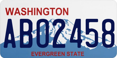 WA license plate ABO2458