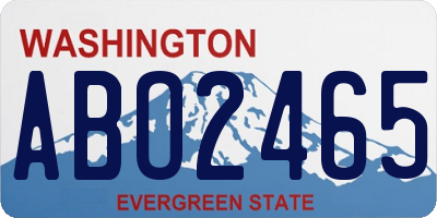 WA license plate ABO2465