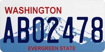 WA license plate ABO2478