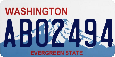 WA license plate ABO2494