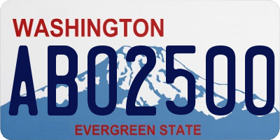 WA license plate ABO2500