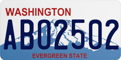 WA license plate ABO2502