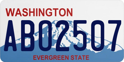 WA license plate ABO2507