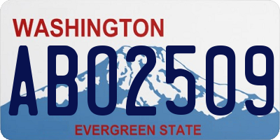 WA license plate ABO2509
