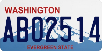 WA license plate ABO2514