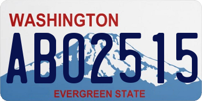 WA license plate ABO2515