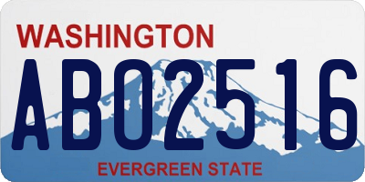 WA license plate ABO2516