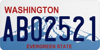 WA license plate ABO2521