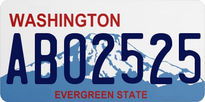 WA license plate ABO2525