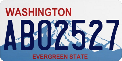 WA license plate ABO2527
