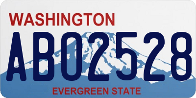 WA license plate ABO2528