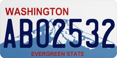 WA license plate ABO2532