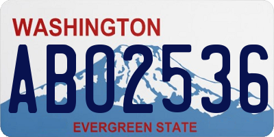 WA license plate ABO2536