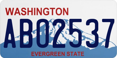 WA license plate ABO2537