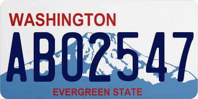 WA license plate ABO2547