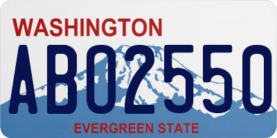 WA license plate ABO2550