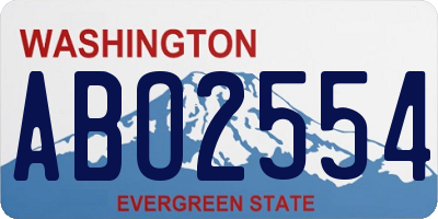 WA license plate ABO2554