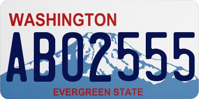 WA license plate ABO2555