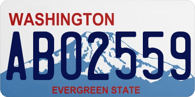 WA license plate ABO2559