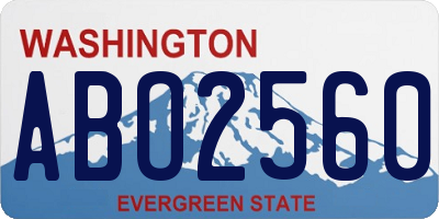 WA license plate ABO2560