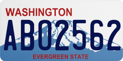 WA license plate ABO2562