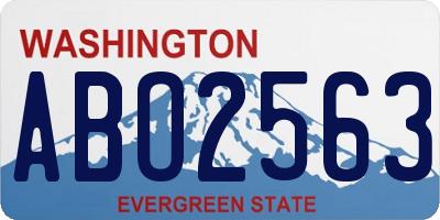 WA license plate ABO2563