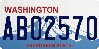 WA license plate ABO2570