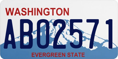 WA license plate ABO2571
