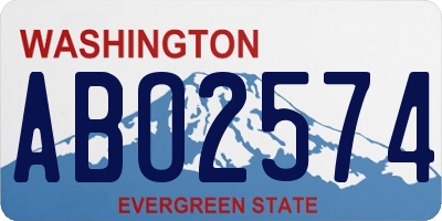 WA license plate ABO2574